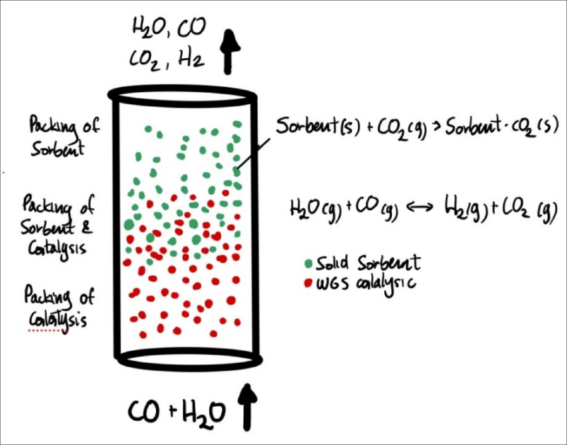 Fixed Bed Reactor for Combined WGS and CO₂ Separation